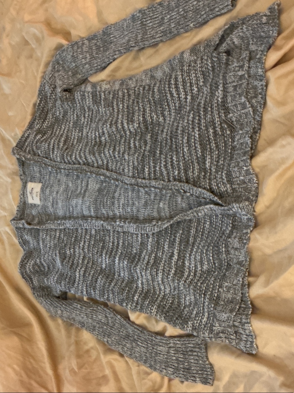 Hollister Gray Marled Open-Front Cardigan